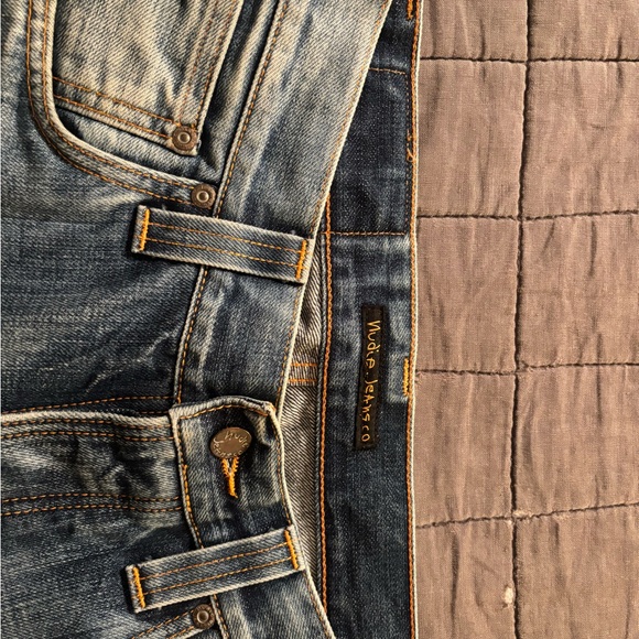 Nudie Jeans Straight Fit in Faded Blue - Picture 7 of 10